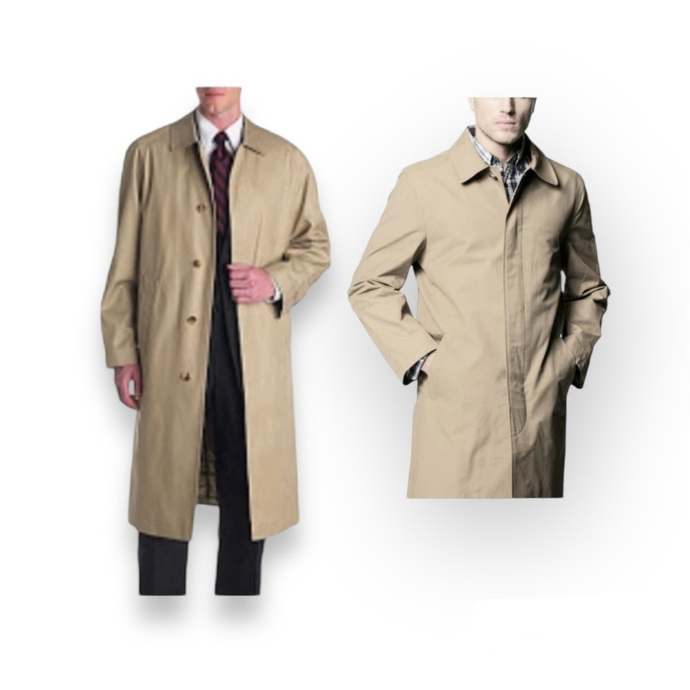 Sz40R London Fog Men's Khaki Trench Coat Un-lined Vintage Perfect Condition NWOT